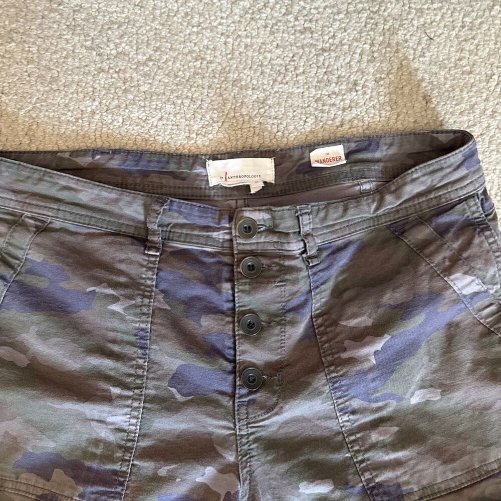 Anthropologie The Wanderer Camo Utility Shorts Button Fly Cotton/Linen Women 30 - Picture 5 of 10